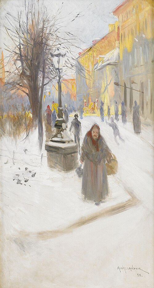 Artillerigatan in Winter Dress, 1892, Alf Wallander
