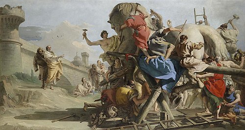 The Building of the Trojan Horse, , Giandomenico Tiepolo