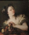 Portrait of young lady with fruits, , Giandomenico Tiepolo