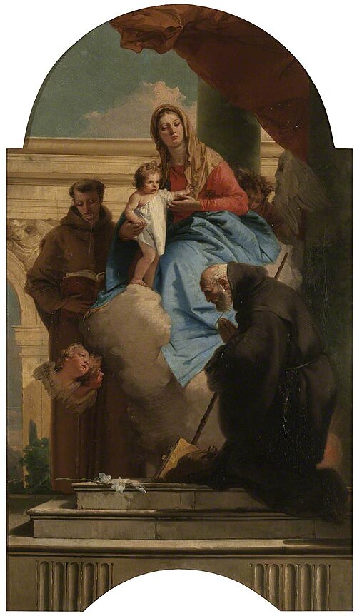 The Madonna Appearing to Saint Anthony of Padua and Saint Francis of Paola, , Giandomenico Tiepolo