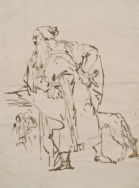 Standing male figure, , Giovanni Domenico Tiepolo