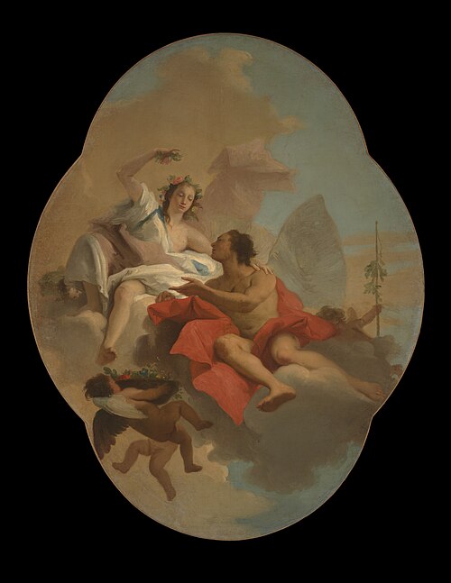 Flora and Zephyr, 1760, Giandomenico Tiepolo