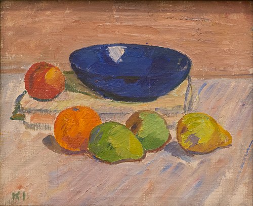 Still Life with Blue Bowl and Fruits, 1910, Karl Isakson