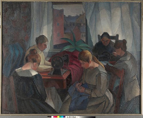 Sömmerskor, 1920, Alvar Cawén