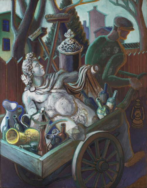 Man with wheelbarrow, 1940, Birger Carlstedt