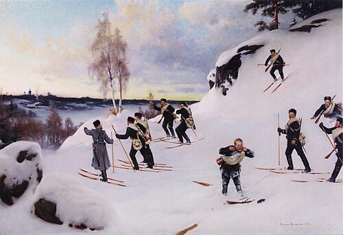 Skidlöpare på rekognoscering, 1891, Gunnar Berndtson