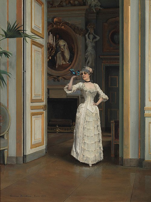 Femme à l'oiseau au château de Maisons, 1882, Gunnar Berndtson