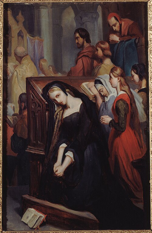 Gretchen in de kerk, 1832, Ary Scheffer