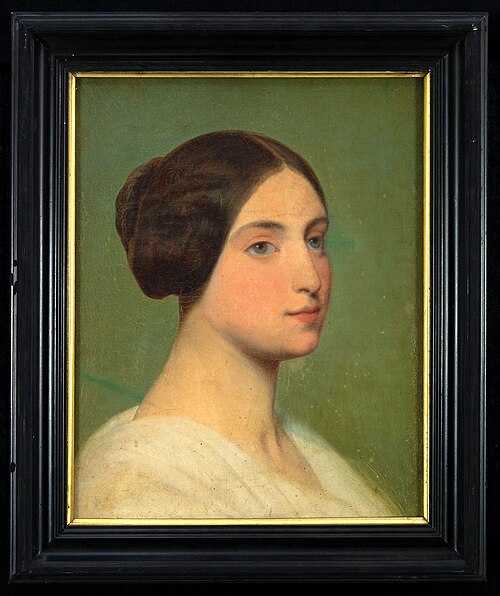 Studiekop voor het portret van een onbekende dame, , Ary Scheffer