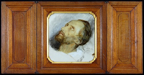 Scheffers broer Karel Arnoldus op zijn doodsbed, 1853, Ary Scheffer