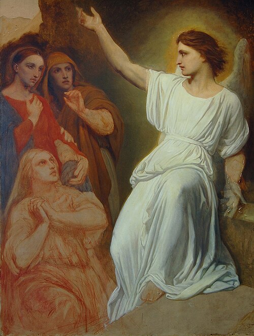 De engel verkondigt de opstanding des Heeren aan de vrouwen, 1858, Ary Scheffer