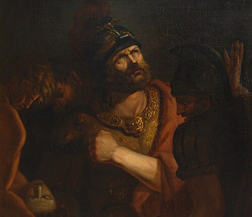 Hannibal, aan wie op een schotel het hoofd van Hasdrubal wordt gebracht, 1808, Ary Scheffer