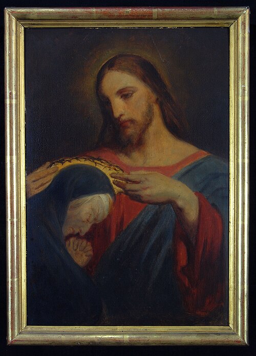 Christus, de doornenkroon plaatsende op het hoofd van koningin Maria Amelia, 1857, Ary Scheffer