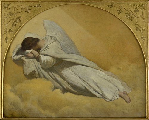 Figuur van een treurende engel, , Ary Scheffer