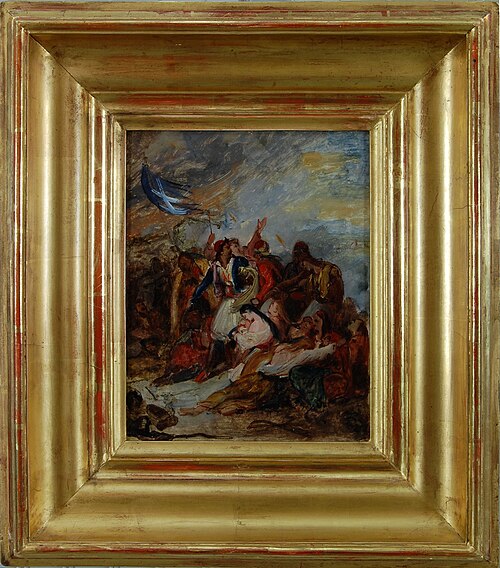 De overgeblevenen van het garnizoen van Mesolongi op het moment dat de mijn waardoor ze zullen omkom, 1826, Ary Scheffer