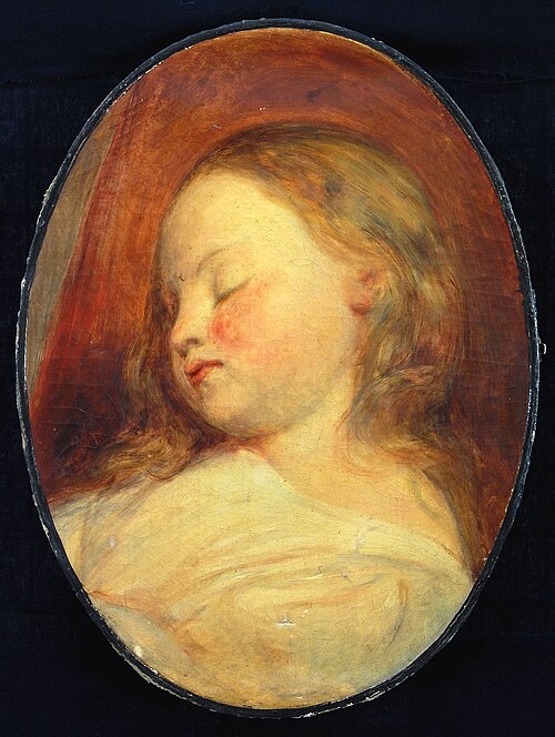 Slapend kind. Borstbeeld, , Ary Scheffer