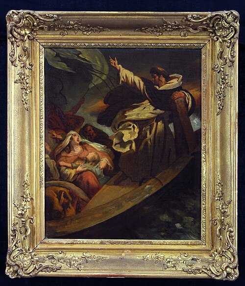 Thomas van Aquino predikende gedurende den storm, 1834, Ary Scheffer