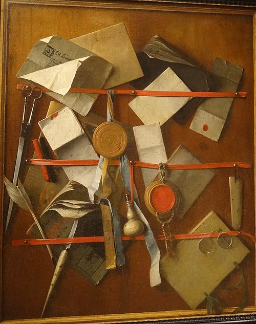 Trompe l'Oeil Still Life by Samuel Van Hoogstraten, 1655, Samuel van Hoogstraten