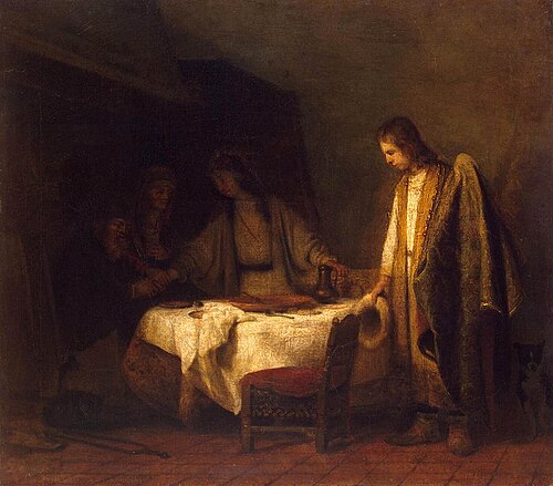 Tobias's Farewell to his Parents, 1660, Samuel van Hoogstraten