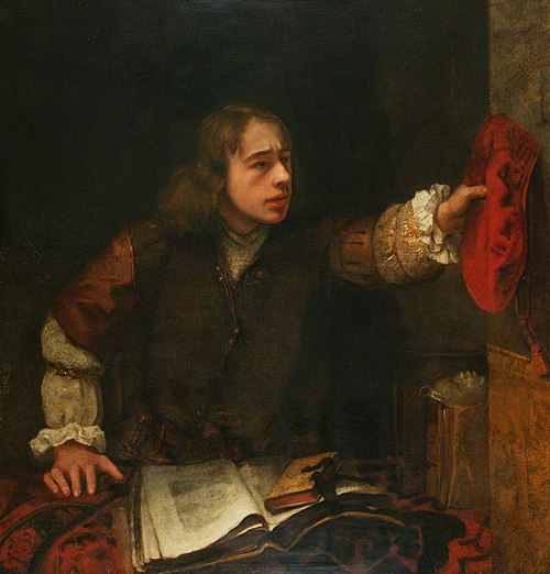 Man with hat in outstretched hand, 1644, Samuel van Hoogstraten