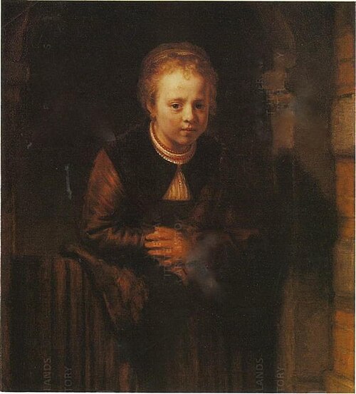 Girl at a half-open door, 1645, Samuel van Hoogstraten