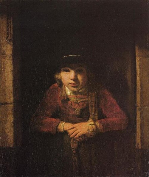 Boy Looking through the Window, 1649, Samuel van Hoogstraten