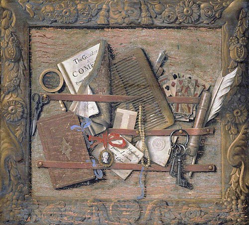 Trompe l’oeil of a Framed Necessary-board, 1662, Samuel van Hoogstraten