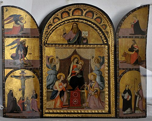 Glorification de la Vierge, triptyque, 1600, Mariotto Albertinelli