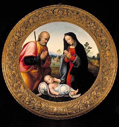 La Sainte Famille avec l'adoration de l'Enfant, 1505, Mariotto Albertinelli