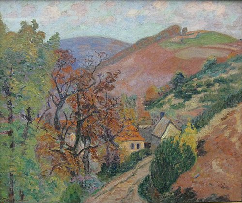 Pontgibaud, le Hameau de Peschadoire", 1895, Armand Guillaumin