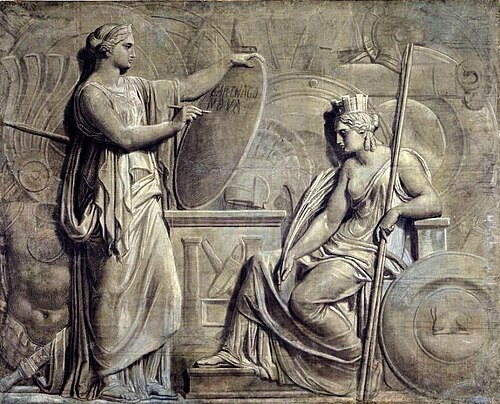 Allegory of Fame & Glory, 1837. Tempera on paper mounted on canvas, , Pelagio Palagi