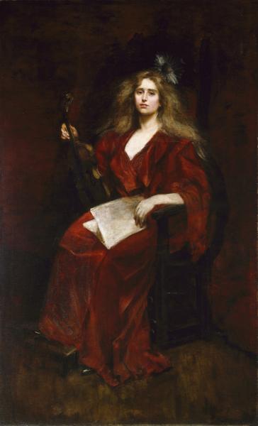 Natalie with Violin, 1894, Alice Pike Barney