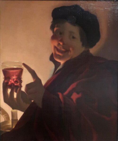 Boy with a Roemer of Wine by Candlelight, 1623, Hendrick ter Brugghen