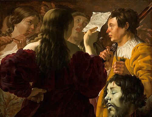 David Saluted by the Israelite Women, 1623, Hendrick ter Brugghen