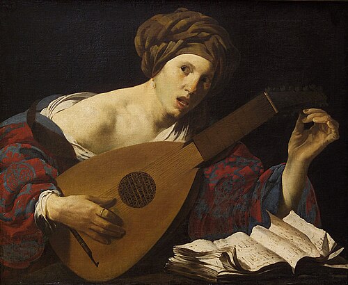 Young Woman Tuning a Lute, 1627, Hendrick ter Brugghen