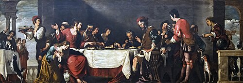 Banquet dans la maison de Simeon, 1630, Bernardo Strozzi