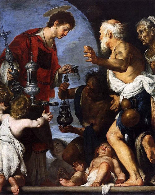 The Charity of St Lawrence, 1639, Bernardo Strozzi