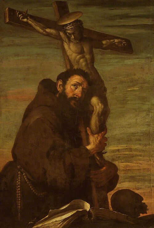 Saint Francis of Assisi Embracing a Crucifix, , Bernardo Strozzi