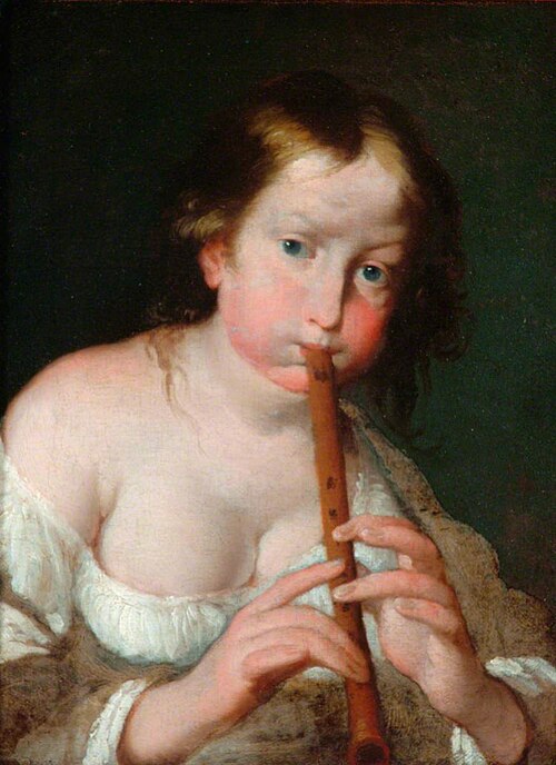 Girl with a Flute, , Bernardo Strozzi