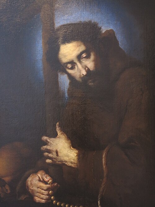 Francis of Assisi embracing the Cross, , Bernardo Strozzi