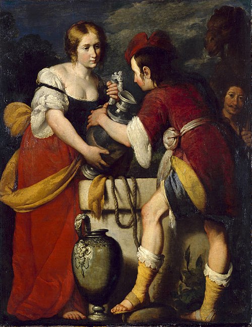 Rebecca and Eliezer at the Well, 1630, Bernardo Strozzi