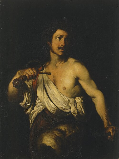 David Bearing the Head of Goliath, 1635, Bernardo Strozzi