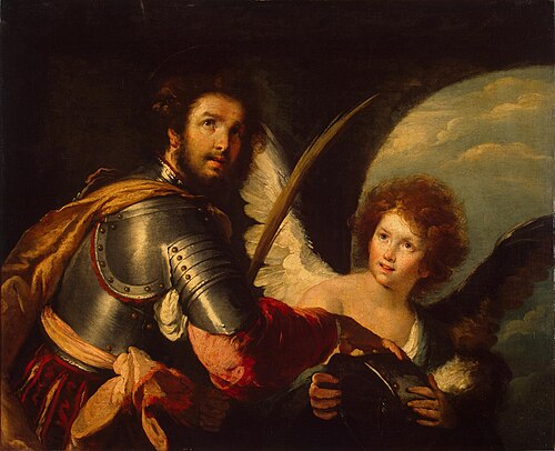 St Secundus and Angel, 1637, Bernardo Strozzi