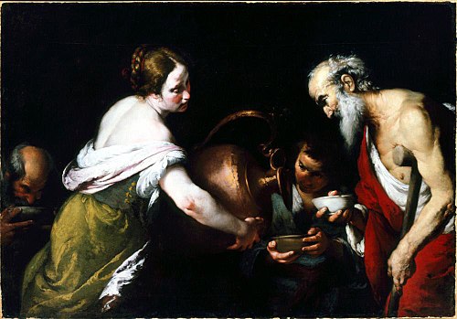 Act of Mercy: Giving Drink to the Thirsty, 1618, Bernardo Strozzi