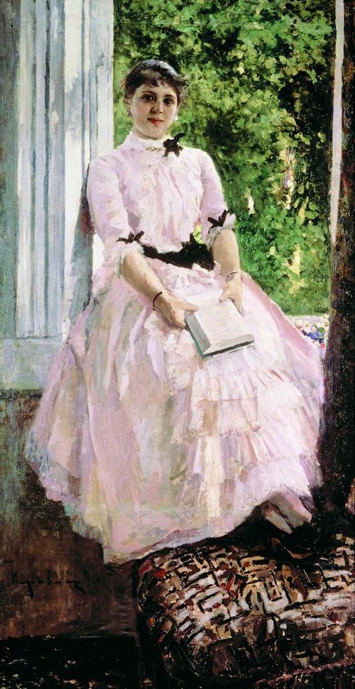 Портрет артистки Татьяны Спиридоновны Любатович, 1880, Constantin Korovine
