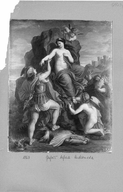 Perseus deliberates Andromache, 1863, Carl Heinrich Rahl