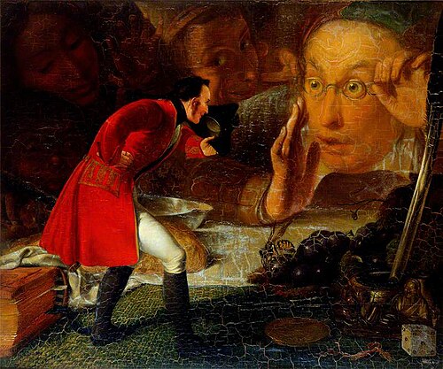 Gulliver Exhibited to the Brobdingnag Farmer (from Jonathan Swift's 'Gulliver's Travels'), 1836, Richard Redgrave