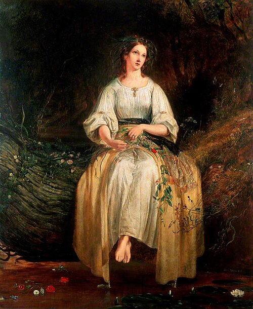 Ophelia Weaving Her Garlands (from William Shakespeare's 'Hamlet'), 1842, Richard Redgrave