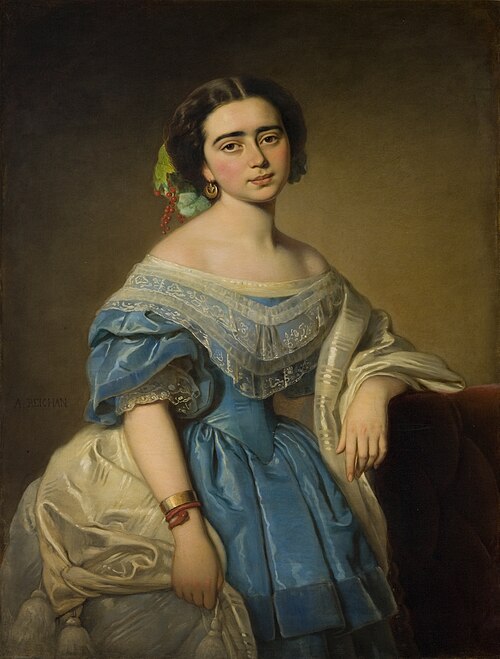 Portrait of Leontyna Aniela Aszpergerówna, 1862, Alojzy Rejchan