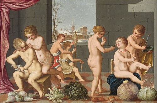Winter (Rübenschälen und Flachsspinnen), , Johann König
